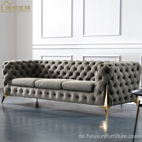 American Velvet Chesterfield Sofa Set Wohnzimmermöbel